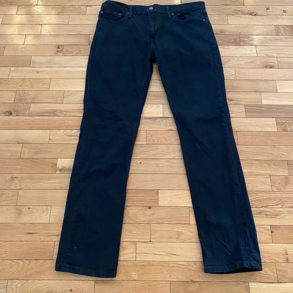 Levis 511 Slim Fit Black Denim Jeans Mens‎ 36x34 Solid Minimalist Streetwear